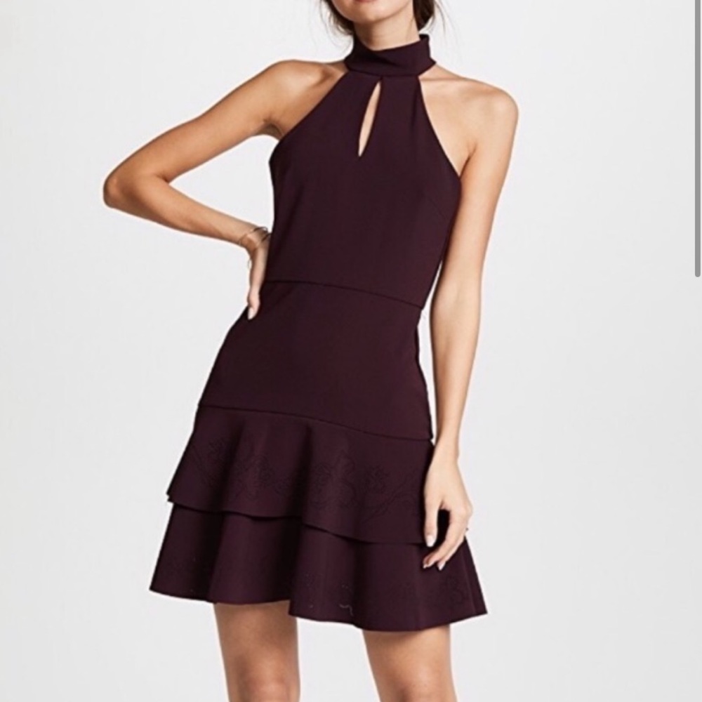 Parker Purple High Neck Mini Dress